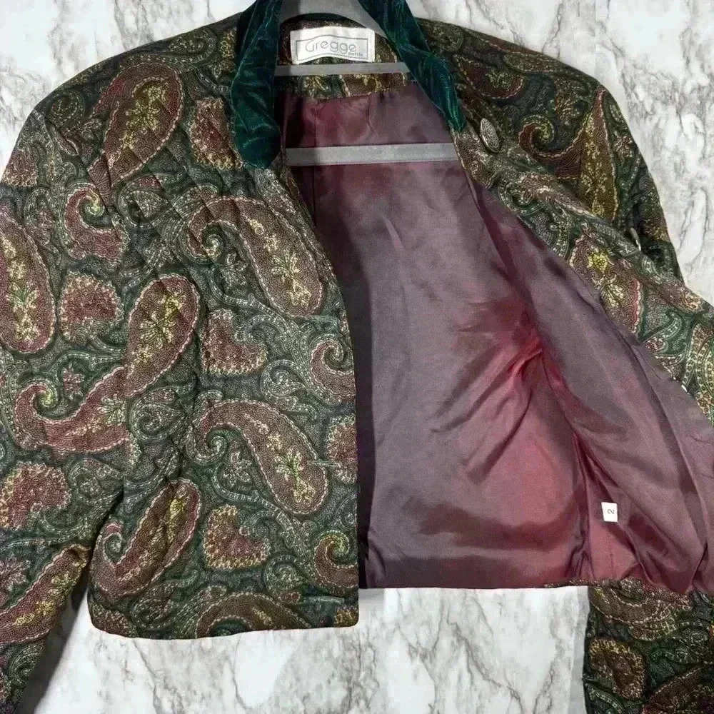 Gregge Petite Women's Blazer Jacket Paisley Vintage - Picture 5 of 6